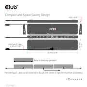 CLUB3D USB Gen1 Type-C Triple Display DP1.4 Alt mode Smart PD3.0 Charging Dock with