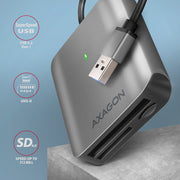 Axagon CRE-S3 External card reader USB-A 3.2 Gen 1 3-slot & lun SD/microSD/CF