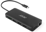 Acer USB Type-C Dongle 12-in-1 Black Kabel USB 3.2 Gen 1 (3.1 Gen 1) Type-C Svart