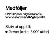 HP 26X 2-pack original LaserJet-tonerkassetter med hög kapacitet