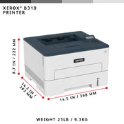 Xerox B310 A4 40 ppm trådlös dubbelsidig skrivare PS3 PCL5e/6 2 magasin Totalt 350