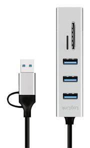 LogiLink UA0445 gränssnittshubbar USB 3.2 Gen 1 (3.1 Gen 1) Type-A + Type-C 5000