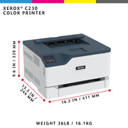 Xerox C230 A4 22 ppm trådlös dubbelsidig skrivare PS3 PCL5e6 2 magasin Totalt 251 ark