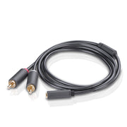 Ugreen 10561 ljudkabel 0,2 m 3,5mm 2 x RCA Svart