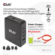 CLUB3D CAC-1917 mobilladdare Universal Svart AC Snabb laddning inomhus