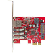 StarTech.com PCI Express USB 3.0-kort med 3 portar + Gigabit Ethernet