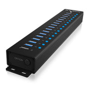 ICY BOX IB-HUB1717-U3 USB 3.2 Gen 1 (3.1 Gen 1) Type-A 5000 Mbit/s Svart