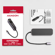 Axagon HMC-6GL dockningsstationer för bärbara datorer Kabel USB 3.2 Gen 1 (3.1 Gen