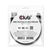 CLUB3D CAC-1408 USB-kablar USB 3.2 Gen 1 (3.1 Gen 1) 1 m USB A Micro-USB B 50 Gbit/s
