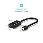 Ugreen 40360 videokabeladapter 0,25 m Mini DisplayPort HDMI Svart