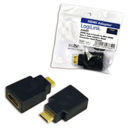 LogiLink AH0009 kabelomvandlare (hane/hona) HDMI C HDMI A Svart