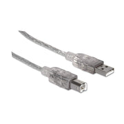 Manhattan 333405 USB-kablar USB 2.0 1,8 m USB A USB B 0,48 Gbit/s Silver