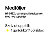 HP 953XL gul original bläckpatron med hög kapacitet