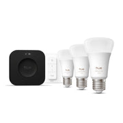 Philips Hue White och Color Ambiance Startpaket: 3 st E27 smarta ljuskällor + Dimmer