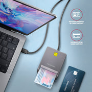Axagon CRE-SM3TC läsare smarta kort inomhus USB Type-C Grå