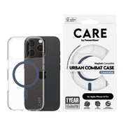 PanzerGlass CARE by Urban Combat Case Transparent w. Blue MagSafe iPhone 16 Pro