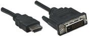 Manhattan 322782 videokabeladapter 1 m HDMI Typ A (standard) DVI-D Svart