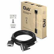 CLUB3D DVI-A TO VGA CABLE M/M 3m/ 9.8ft 28 AWG Svart