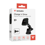 Verbatim Charge 'n' Drive Qi2 RGB Smartphone Svart USB Trådlös laddning Snabb
