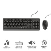 Trust Primo tangentbord Mus inkluderad Kontor USB tyska Svart