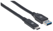 Manhattan 354981 USB-kablar USB 3.2 Gen 1 (3.1 Gen 1) 3 m USB C USB A 5 Gbit/s Svart