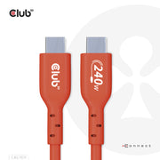 CLUB3D CAC-1511 USB-kablar USB 2.0 1 m USB C 0,48 Gbit/s 240 W Orange