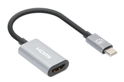 Manhattan 153973 videokabeladapter 0,11 m USB Type-C HDMI Grå