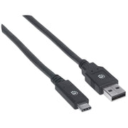 Manhattan 354974 USB-kablar USB 3.2 Gen 1 (3.1 Gen 1) 2 m USB C USB A 5 Gbit/s Svart