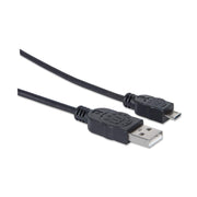Manhattan 307178 USB-kablar USB 2.0 1,8 m USB A Micro-USB B 0,48 Gbit/s Svart
