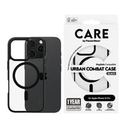PanzerGlass CARE by Urban Combat Case Transparent w. Black Frame & MagSafe iPhone 16
