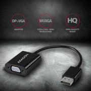 Axagon RVD-VGN videokabeladapter 0,15 m DisplayPort VGA (D-Sub) Svart