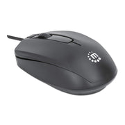 Manhattan 190190 datormöss Kontor Ambidextrous USB Type-A Optisk 1000 DPI