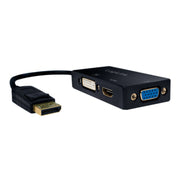 LogiLink CV0109 videokabeladapter 0,15 m DisplayPort VGA + HDMI + DVI Svart