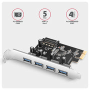 Axagon PCEU-430RS nätverkskort/adapters Intern USB 3.2 Gen 1 (3.1 Gen 1)