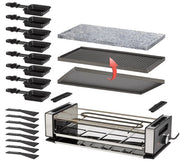 Unold 48760 raclettegrill 8 personer 1200 W Svart