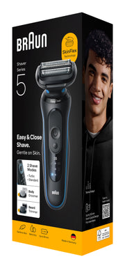 Braun Series 5 52-B1650S rakapparater för män Folierakapparat Trimmer Blå