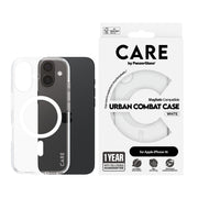 PanzerGlass CARE by Urban Combat Case Transparent w. White MagSafe iPhone 16