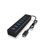 ICY BOX IB-HUB1700-C3 USB 3.2 Gen 1 (3.1 Gen 1) Type-C 5000 Mbit/s Svart