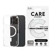 PanzerGlass CARE by Urban Combat Case Transparent w. White MagSafe iPhone 16 Pro