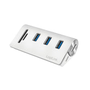 LogiLink CR0045 gränssnittshubbar USB 3.2 Gen 1 (3.1 Gen 1) Type-A 5000 Mbit/s Silver