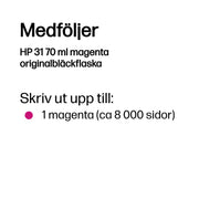 HP 31 70 ml magenta originalbläckflaska