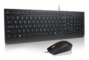 Lenovo Essential Wired Combo Black US Euro tangentbord Mus inkluderad Universal USB