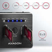 Axagon ADSA-M2C Dockningsstation för lagringsenhet USB 3.2 Gen 2 (3.1 Gen 2) Type-C