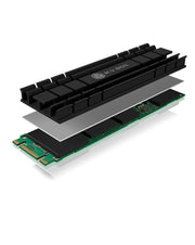 ICY BOX IB-M2HS-701 M.2 NVMe SSD VGA-kylare Svart