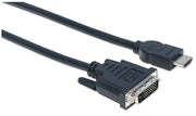 Manhattan 372510 videokabeladapter 3 m HDMI Typ A (standard) DVI-D Svart