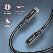 Axagon BUCM32-CF15AB USB-kablar USB 3.2 Gen 2x2 1,5 m USB C 20 Gbit/s 240 W Svart