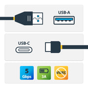 StarTech.com 1 m USB-A till USB-C-laddningskabel