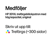 HP 301XL trefärgsbläckpatron med hög kapacitet