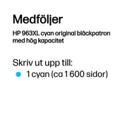 HP 963XL cyan original bläckpatron med hög kapacitet