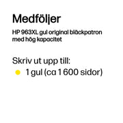 HP 963XL gul original bläckpatron med hög kapacitet